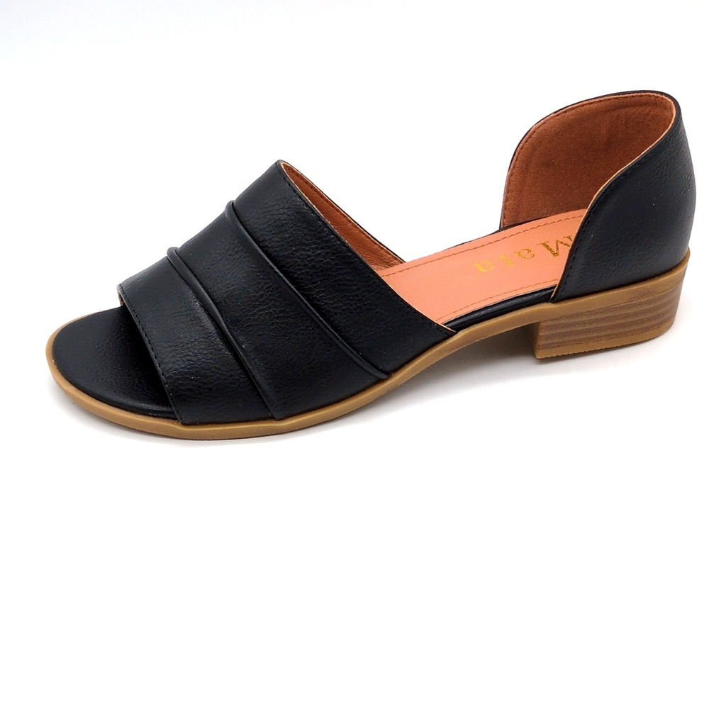 Mata Shoes Womens Poolside Black 6 Slide Sandals Closed Back Flat Dressy NEW